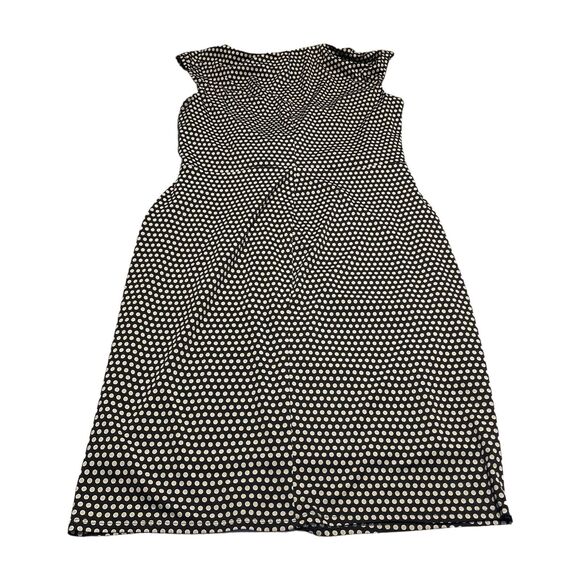 Black Label By Evan Picone Sheath Dress Girls 12 White Polka Dot Knotted Front - Picture 2 of 6